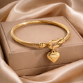Pulsera Dorada Corazón Acero Inoxidable