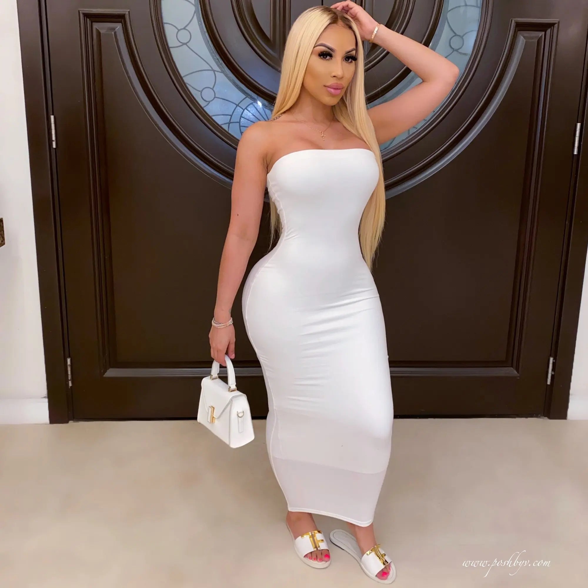 Vestido Midi Elegante con Caída Suave