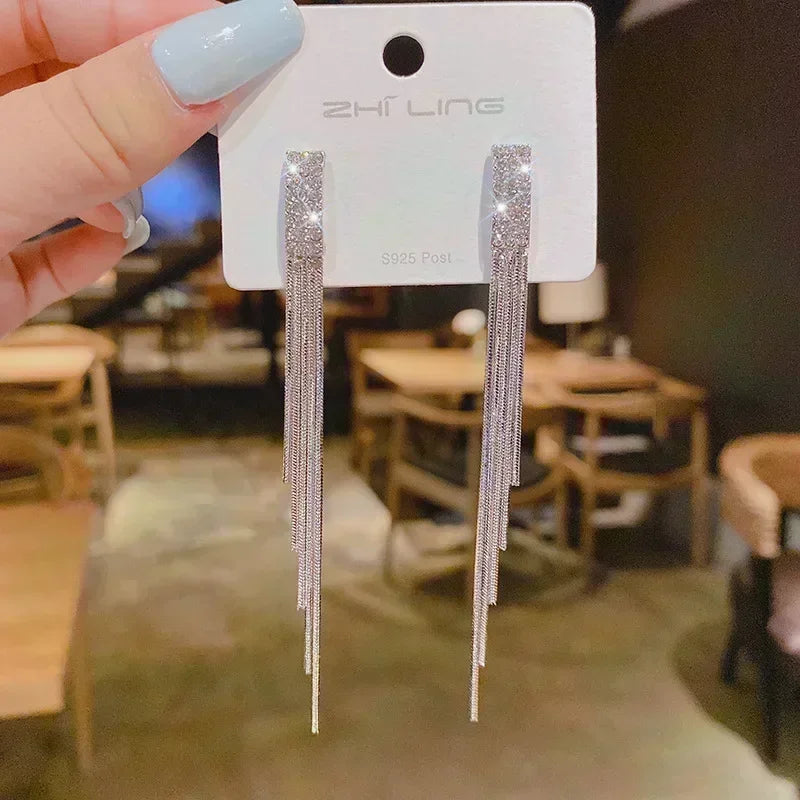 Pendientes de circón rectangulares elegantes