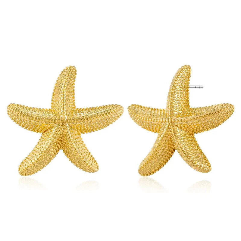 Pendientes de estrella de mar dorados