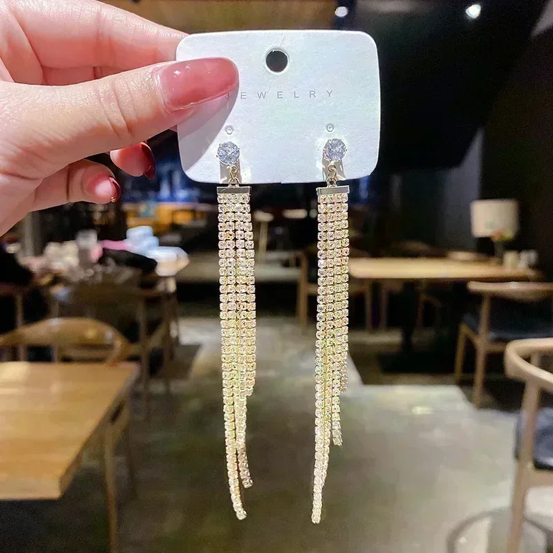 Pendientes de circón rectangulares elegantes